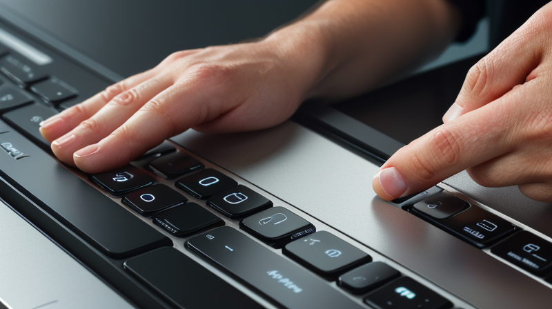 Close-up keyboard typing username