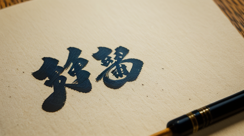 Detalle de caligrafía japonesa